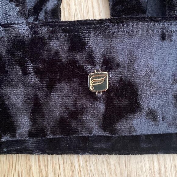 Soft Goth Velvet Bralette Large Twist-Front Keyhole Witchy Lounge - Picture 7 of 8